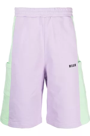 Msgm Sports Shorts - Two-tone track shorts - Purple