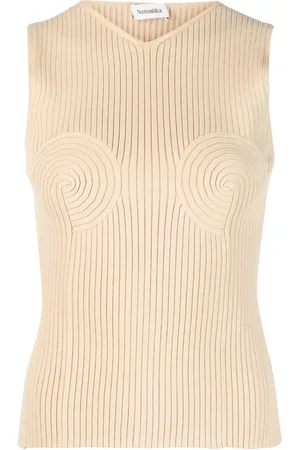 Nanushka Shaped-bustier knitted top