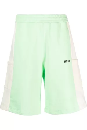 Msgm Sports Shorts - Two-tone track shorts - Green