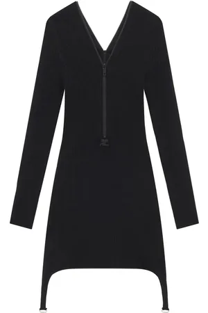 Courrèges Ribbed-knit zip-up dress
