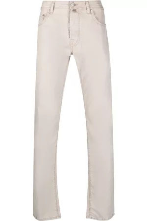 Jacob Cohen Men Skinny Pants - Logo-patch skinny trousers - Neutrals