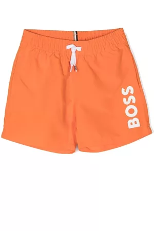 HUGO BOSS Logo-print swim shorts - Orange
