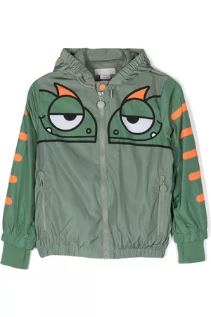 Stella McCartney Boys Bomber Jackets - Graphic-print bomber jacket - Green