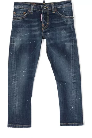 Dsquared2 Pants - Tapered washed-denim pants - Blue