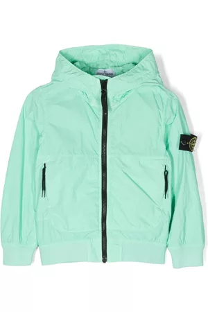 Stone Island Crinkled-finish hooded jacket - Green