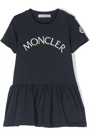 Moncler Embroidered logo dress - Blue