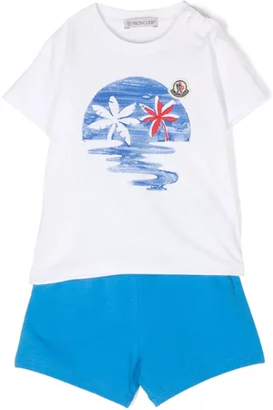 Moncler Sets - Palm-tree T-shirt shorts set - White