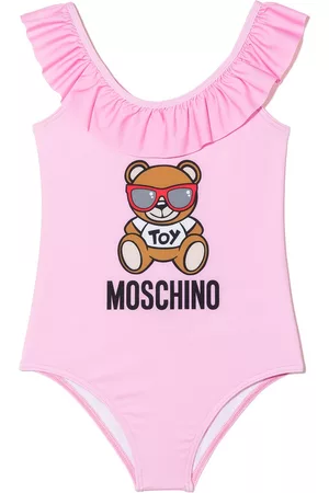 Moschino Girls Swimsuits - Teddy Bear motif swimsuit - Pink