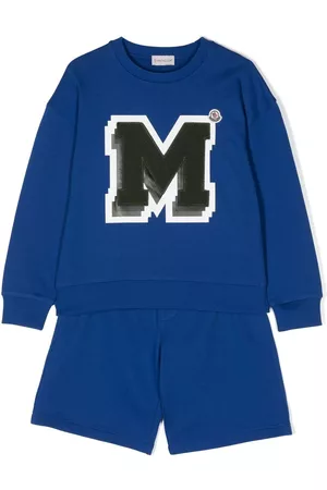 Moncler Boys Long sleeved Shirts - Long-sleeve cotton set - Blue