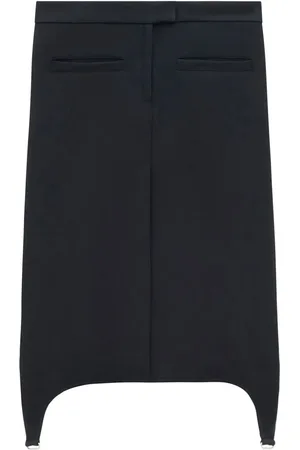 Courrèges Twill suspenders midi skirt