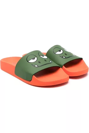 Stella McCartney Sandals - Face-print opent-toe slides - Orange