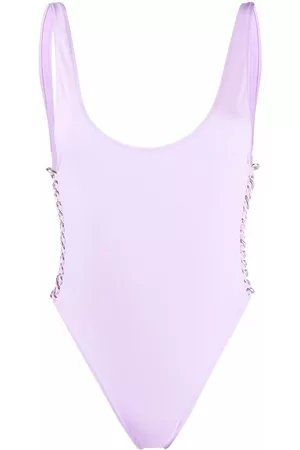 Stella McCartney Women Swimsuits - Chain link-trim swimsuit - Purple