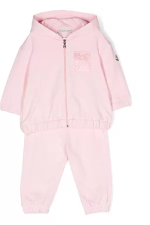 Moncler Logo-patch cotton tracksuit - Pink