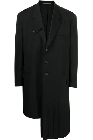 YOHJI YAMAMOTO Slogan-print single-breasted coat