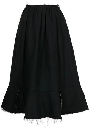 Comme des Garçons Distressed flared midi skirt