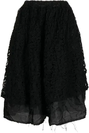 Comme des Garçons Lace-detail layered midi skirt