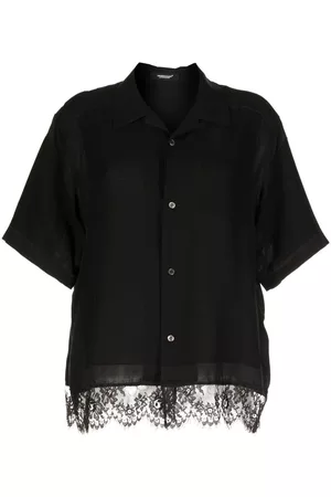 UNDERCOVER Women Lace-up Tops - Lace-trim pocket shirt - Black