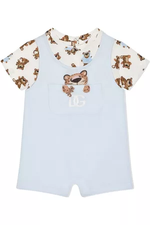 Dolce & Gabbana Sets - Leopard-print dungarees set - Blue