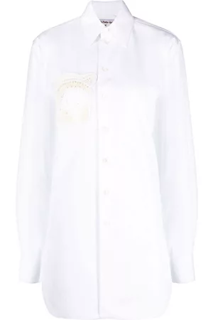 Stella McCartney Crochet-patch long-sleeve shirt - White