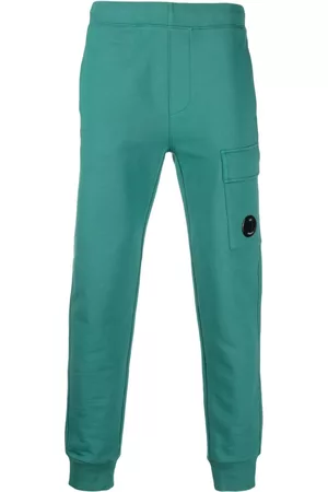 C.P. Company Men Sweatpants - Plain cotton track pants - Green