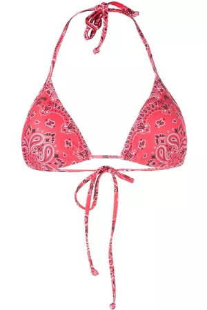 Moschino Paisley-print triangle bikini top - Red