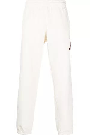 adidas Embroidered motif cotton track pants - Neutrals