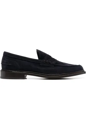 TRICKERS Penny-slot calf-suede loafers
