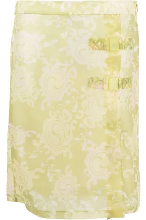 Dsquared2 Abstract-print sheer skirt - Green