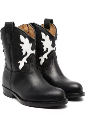 GALLUCCI Ankle Boots - Embroidered Western-style boots - Black