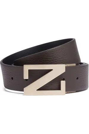 Ermenegildo Zegna Grained leather reversible belt