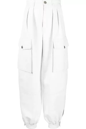 Dsquared2 Women Cargo Pants - Leather cargo trousers - White