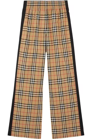 Burberry Women Vintage T-Shirts - Vintage check high-waisted trousers - Brown