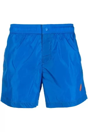 Moncler Men Swim Shorts - Logo-patch swimming shorts - Blue