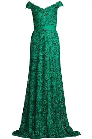 Tadashi Shoji Women Printed Dresses - Sonya floral-lace gown - Green