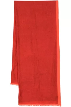 N.PEAL Winter Scarves - Cashmere check-print scarf - Red