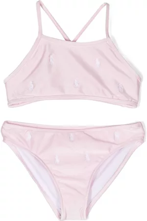 Ralph Lauren All-over embroidered logo bikini - Pink