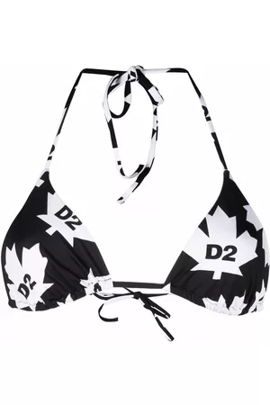 Dsquared2 Women Bikini Tops - Logo-print bikini top - Black