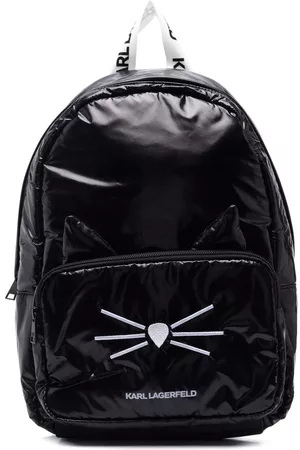 Karl Lagerfeld Choupette high-shine backpack - Black