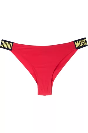 Moschino Women Bikini Bottoms - Logo-band bikini bottoms - Red