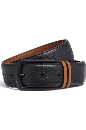 Ermenegildo Zegna Stripe-detail leather belt