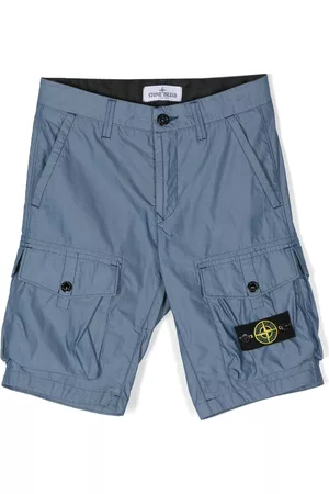 Stone Island Boys Shorts - Logo-patch shorts - Blue