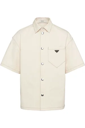 Black Triangle logo-plaque Re-Nylon short-sleeved shirt, Prada