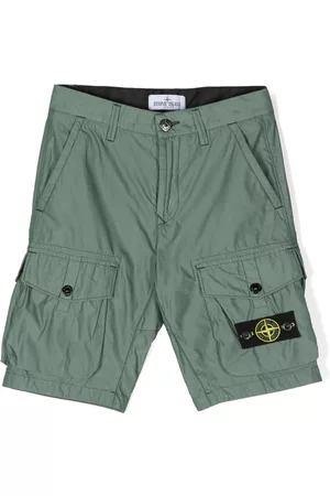 Stone Island Logo-patch shorts - Green