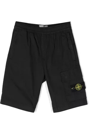 Stone Island Logo-patch shorts - Black