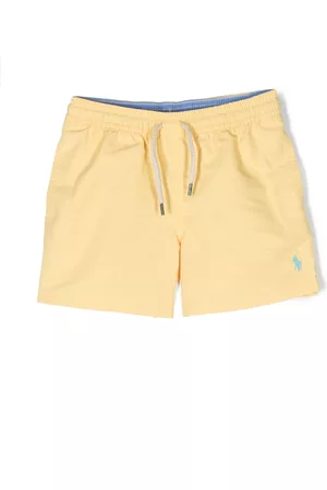 Ralph Lauren Boys Swim Shorts - Polo Pony drawstring swim shorts - Yellow