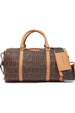 Sprayground Kid Split Henny Money Check Duffle Bag - Brown