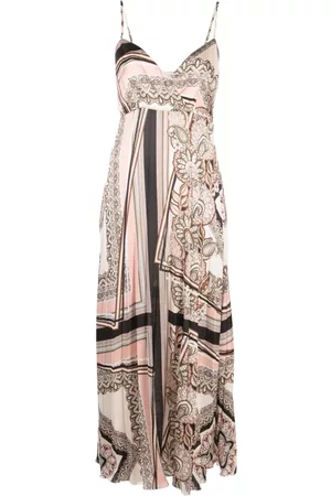 Liu Jo Women Printed Dresses - Paisley-print pleated dress - Neutrals