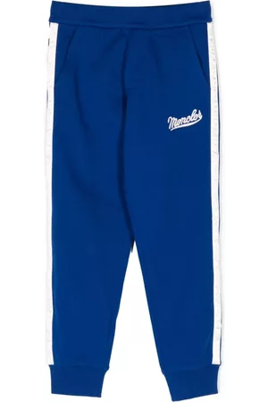 Moncler Boys Sweatpants - Stripe-detailing track pant - Blue