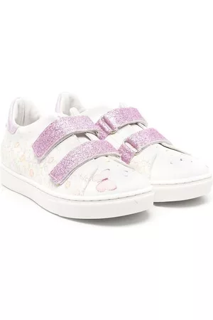 MONNALISA Sneakers - Butterfly-print glittered sneakers - White