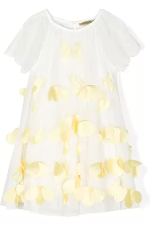 Stella McCartney Floral-appliqué tulle-overlay dress - White
